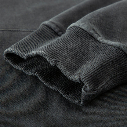 Unisex Snow Wash Snap Collar Hoodie
