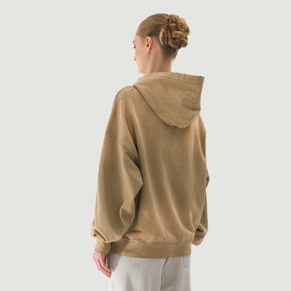 Unisex Sun Faded Distressed Full-zip Hoodie