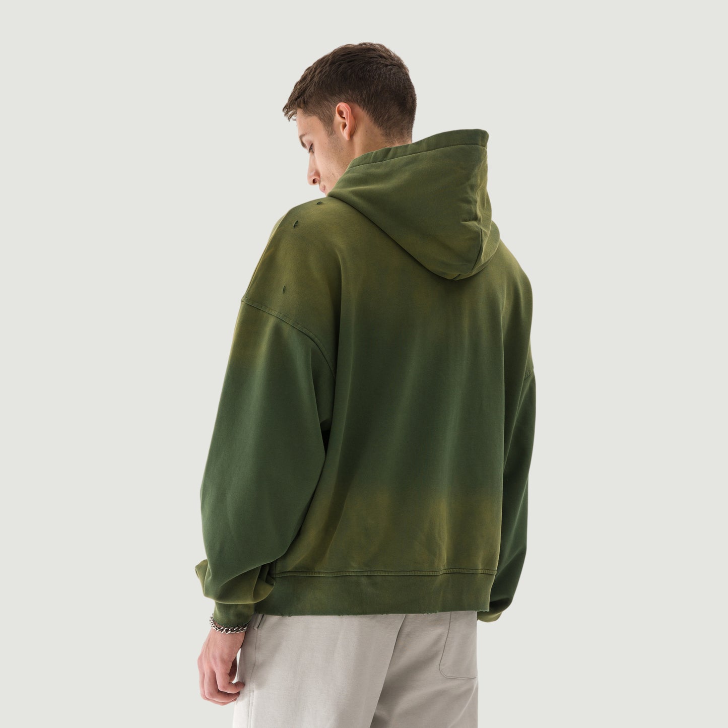 Unisex Sun Faded Distressed Full-zip Hoodie