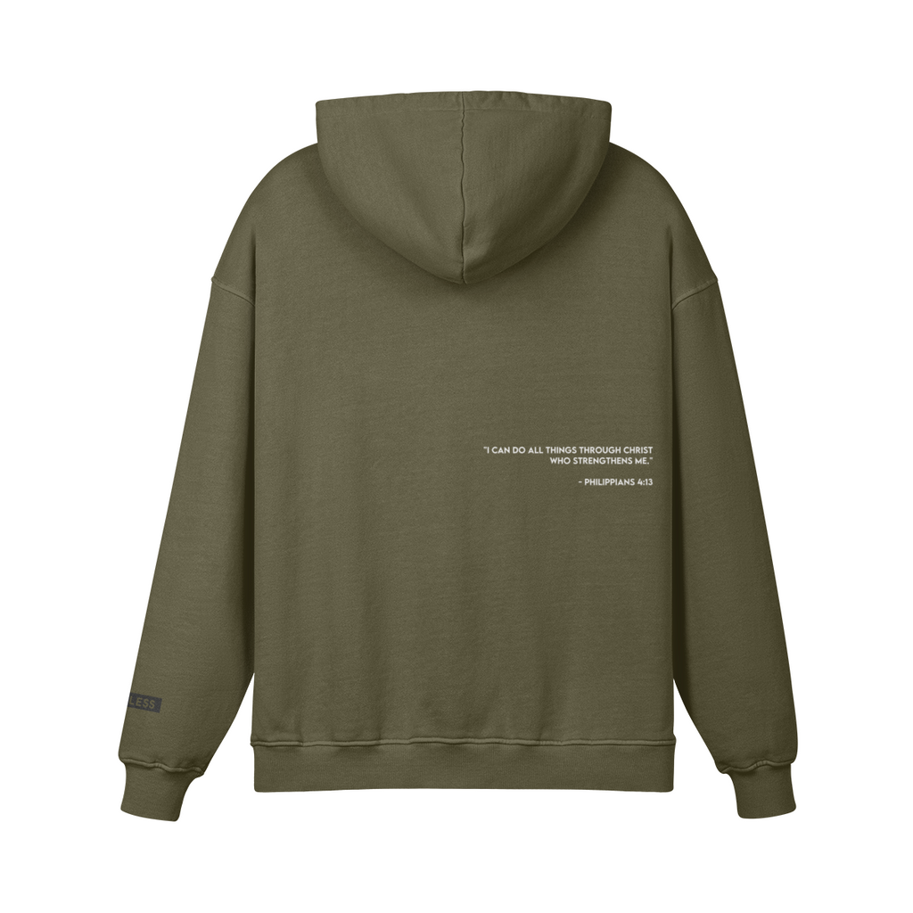 FEARLESS Embroidery Unisex Super Heavyweight Oversized Retro Pullover Hoodie
