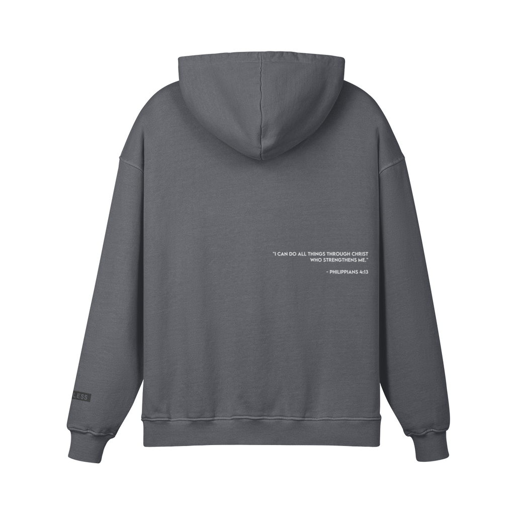 FEARLESS Embroidery Unisex Super Heavyweight Oversized Retro Pullover Hoodie