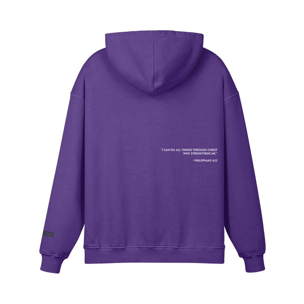 FEARLESS Embroidery Unisex Super Heavyweight Oversized Retro Pullover Hoodie