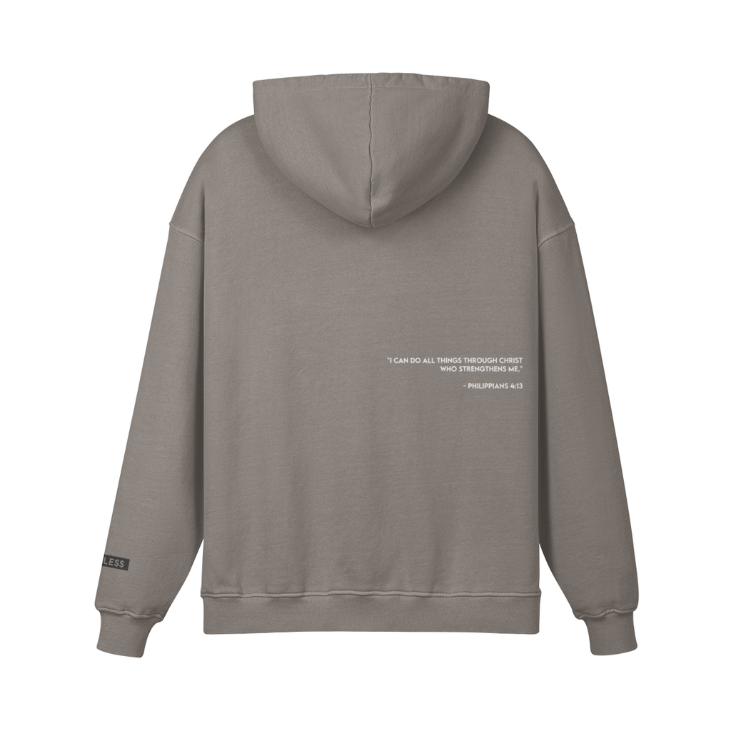 FEARLESS Embroidery Unisex Super Heavyweight Oversized Retro Pullover Hoodie